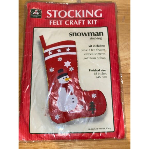 Christmas-House Crafts Snowman Stocking Felt Craft Kit With Pre-Cut Shapes - Picture 1 of 7